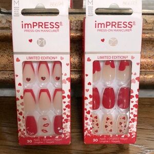 New 2 packs Kiss Impress press-on manicure. Assort. of designs. See description